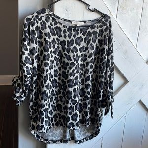 Black and Grey Leopard Print Sweater